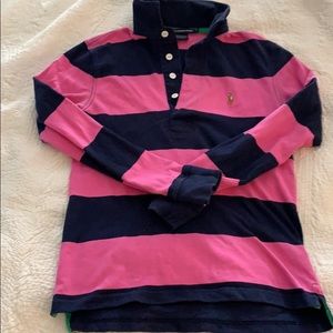 RL Sport pink/navy rugby- EUC! Size S